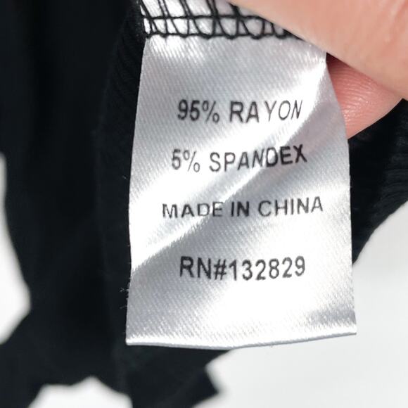 Superdown Ayla Cut Out Romper Black Ribbed Long Sleeve V-Neck Jersey Sz L - Picture 14 of 15